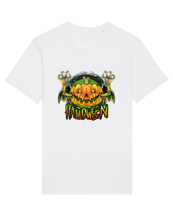 Pumpkin Halloween Bat White
