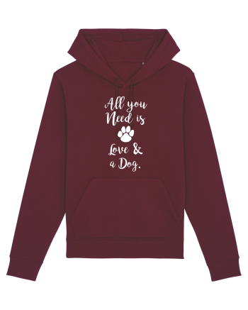 Love and a dog. Burgundy