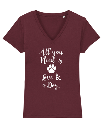 Love and a dog. Burgundy