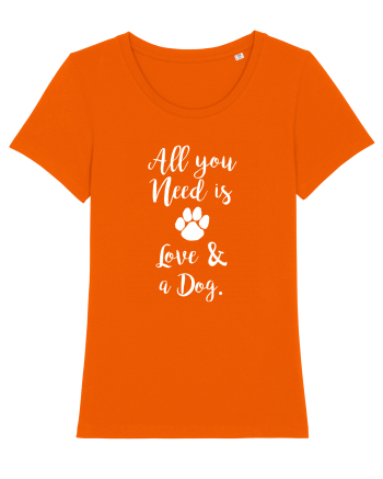 Love and a dog. Bright Orange