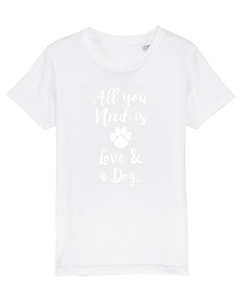Love and a dog. White