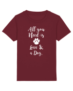 Love and a dog. Tricou mânecă scurtă  Copii Mini Creator