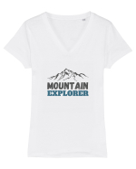 Mountain Explorer Geometry Tricou mânecă scurtă guler V Damă Evoker