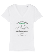 Mountain Addict Parângul Mare Peak Tricou mânecă scurtă guler V Damă Evoker
