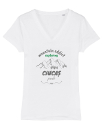 Mountain Addict Ciucaș Peak Tricou mânecă scurtă guler V Damă Evoker