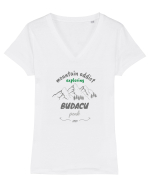 Mountain Addict Budacu Peak Tricou mânecă scurtă guler V Damă Evoker