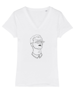 Fluturi in zbor Tricou mânecă scurtă guler V Damă Evoker