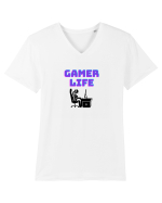 Gamer Life Girl (viața de gamer fete)  Tricou mânecă scurtă guler V Bărbat Presenter