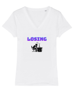 Gamer Life losing (uneori mai și pierdem)  Tricou mânecă scurtă guler V Damă Evoker