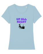 Gamer Life up all night (când te joci toată noaptea)  Tricou mânecă scurtă guler larg fitted Damă Expresser