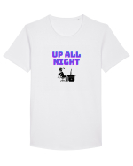 Gamer Life up all night (când te joci toată noaptea)  Tricou mânecă scurtă guler larg Bărbat Skater