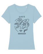 La ce te benoclezi? Tricou mânecă scurtă guler larg fitted Damă Expresser