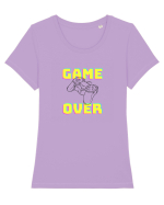 Gamer Life Game Over consolă neagră  Tricou mânecă scurtă guler larg fitted Damă Expresser