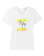Gamer Life Game Over consolă neagră  Tricou mânecă scurtă guler V Bărbat Presenter