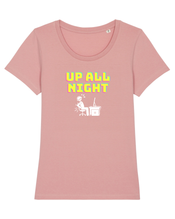 Gamer Life up all night (când te joci toată noaptea) alb Canyon Pink