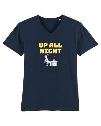 Gamer Life up all night (când te joci toată noaptea) alb French Navy