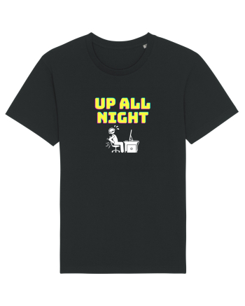 Gamer Life up all night (când te joci toată noaptea) alb Black