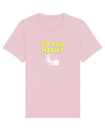 Gamer Life up all night (când te joci toată noaptea) alb Cotton Pink