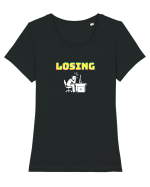 Gamer Life losing (uneori mai și pierdem) alb Tricou mânecă scurtă guler larg fitted Damă Expresser