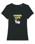 Gamer Life boy (viața de gamer băiat)  Tricou mânecă scurtă guler larg fitted Damă Expresser