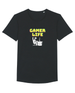 Gamer Life boy (viața de gamer băiat)  Tricou mânecă scurtă guler larg Bărbat Skater