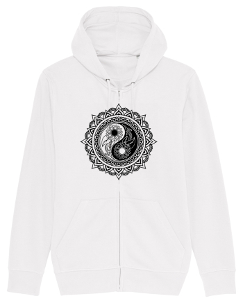 Yin Yang Symbol in a Mandala White