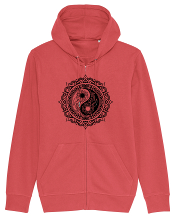 Yin Yang Symbol in a Mandala Carmine Red