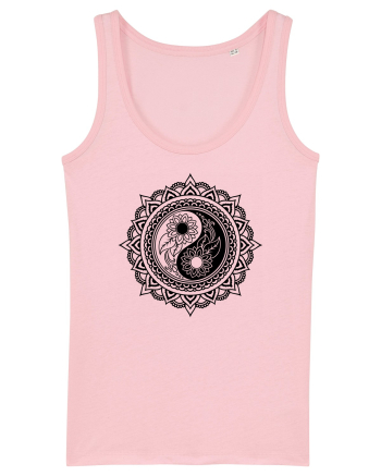 Yin Yang Symbol in a Mandala Cotton Pink