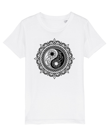 Yin Yang Symbol in a Mandala White