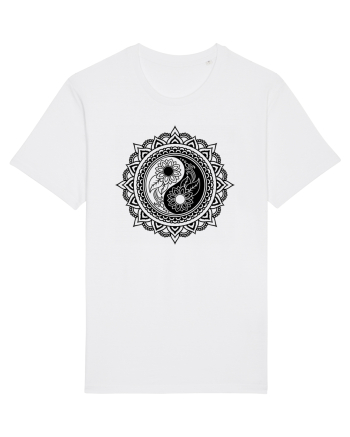Yin Yang Symbol in a Mandala White