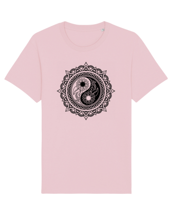 Yin Yang Symbol in a Mandala Cotton Pink