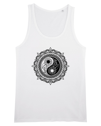 Yin Yang Symbol in a Mandala White