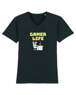 Gamer Life Girl (viața de gamer fete)  Tricou mânecă scurtă guler V Bărbat Presenter