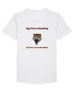 Tiger Print or something  Tricou mânecă scurtă guler larg Bărbat Skater