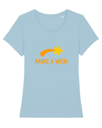 Cute Falling Star, Make a Wish Sky Blue