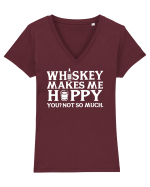 Whiskey makes me happy Tricou mânecă scurtă guler V Damă Evoker