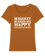 Whiskey makes me happy Tricou mânecă scurtă guler larg fitted Damă Expresser
