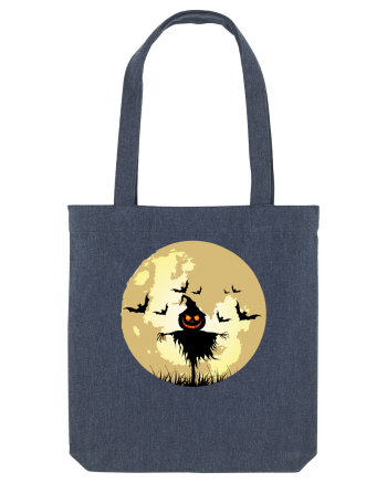 Halloween Full Moon Scary Pumpkin Midnight Blue