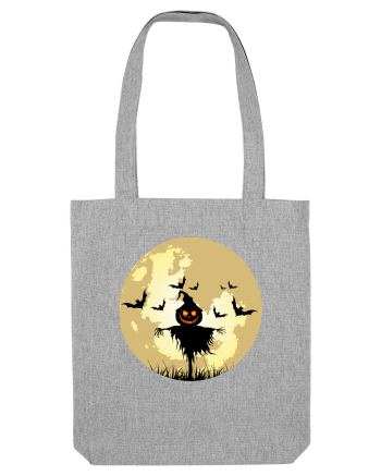 Halloween Full Moon Scary Pumpkin Heather Grey