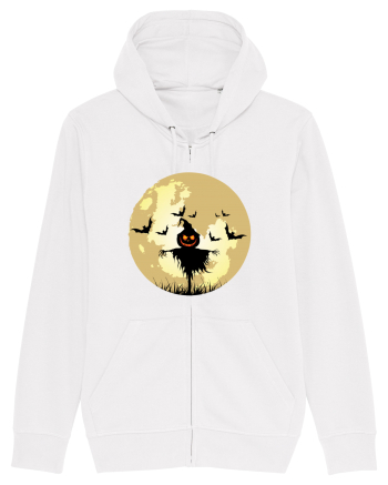 Halloween Full Moon Scary Pumpkin White