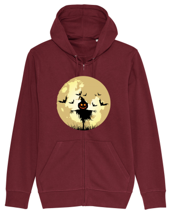 Halloween Full Moon Scary Pumpkin Burgundy