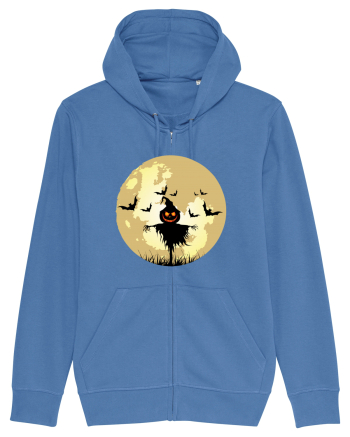 Halloween Full Moon Scary Pumpkin Bright Blue