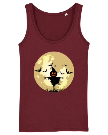 Halloween Full Moon Scary Pumpkin Burgundy