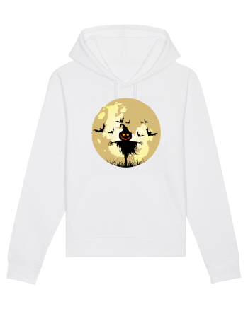 Halloween Full Moon Scary Pumpkin White