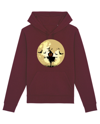 Halloween Full Moon Scary Pumpkin Burgundy