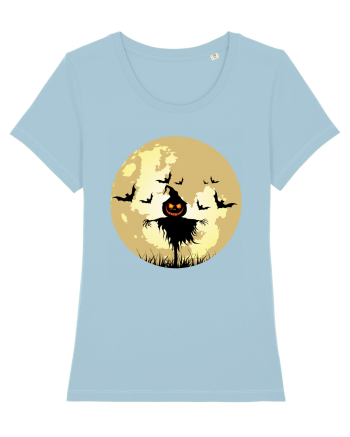 Halloween Full Moon Scary Pumpkin Sky Blue