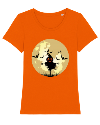 Halloween Full Moon Scary Pumpkin Bright Orange