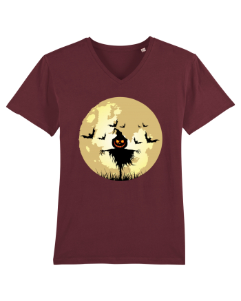 Halloween Full Moon Scary Pumpkin Burgundy