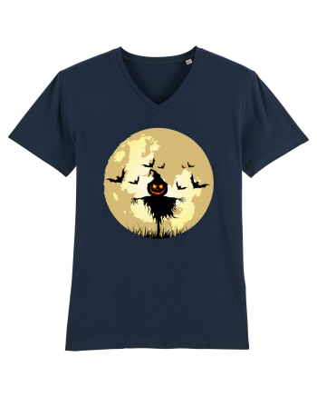 Halloween Full Moon Scary Pumpkin French Navy