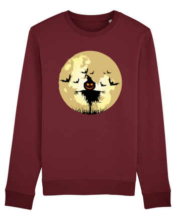 Halloween Full Moon Scary Pumpkin Burgundy